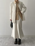 Pin tuck round half jacket