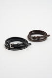 Link studded skinny belt