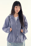 Monet check hood shirt