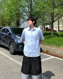 Cooling See-Through Stripe Short Sleeve Shirt