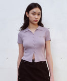 BUTTON-UP COLLAR KNIT