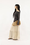 See-through rough drape tee