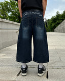 Embroidered Lettering Bermuda Pants