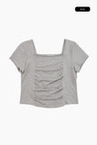 Sierra shirring square-neck tee