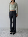 Oboe V-neck See-through Crop Cardigan
