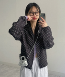 Embossed Dot Hooded Jumper