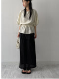 [Short sleeve ver.] Julie Frill Round Neck Blouse