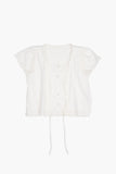 Layer frill puff blouse