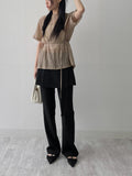 Yoru Belted Half Blouse