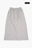 Mellow ribbanding sweat long skirt
