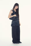 Ranova sheer check halter top