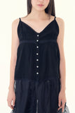 Pure shirring sleeveless blouse