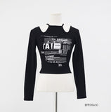 Meaty Lettering Crop T-Shirt