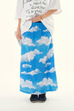 Nebula weather printing long skirt