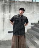 Flick Dart Denim Short Sleeve Shirt