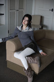 Peril check long sleeve shirt top