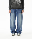 BACK LOGO WASHED DENIM PANT
