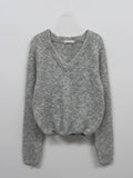 Mix Boucle V-Neck Overfit Knit