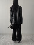 Scarlett No Collar Overfit Leather Jacket