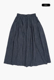 Basil Pleated Check Banding Skirt