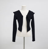 Twill Rib Big Collar Knit