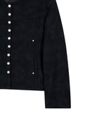 LEATHER SNAP CROP JACKET