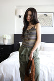 Two-tone ethnic sleeveless top