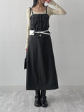 [Setup Available] Suet Stripe Long Skirt