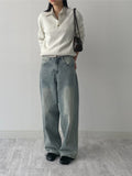 Ribbed Henry Neck Overfit Knit