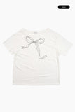 Ribbon unbalanced t-shirt