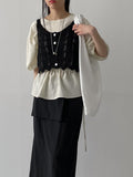 Punching See-through Knit Vest