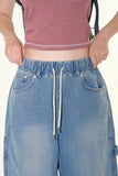 Wengen carpenter banding denim bermuda pants