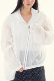 Fairy cropped sheer hoodie zip-up