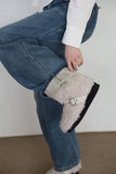 Teddy Fur Buckle Long Boots