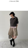 Ribbed Henry Neck Overfit Knit