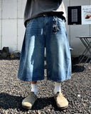 Side Tuck Bermuda Denim