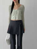 Oboe V-neck See-through Crop Cardigan
