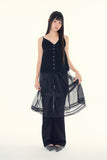 Pure shirring sleeveless blouse
