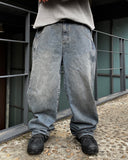 Vintage Oil Washed Damage Jeans