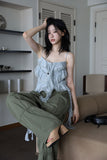 Wave ruffle chiffon sleeveless
