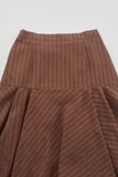 Vein stripe midi skirt
