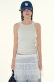 Half wrinkled ribbed sleeveless