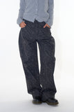 Ghibli pattern cotton wide pants
