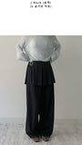 Object wrap skirt slacks