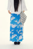 Nebula weather printing long skirt