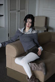 Peril check long sleeve shirt top