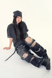 Happy destroyed wide denim pants