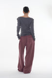 Loop stripe drape long sleeve