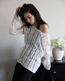 Diagonal Net Long Knit
