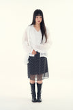 Label flower chiffon skirt